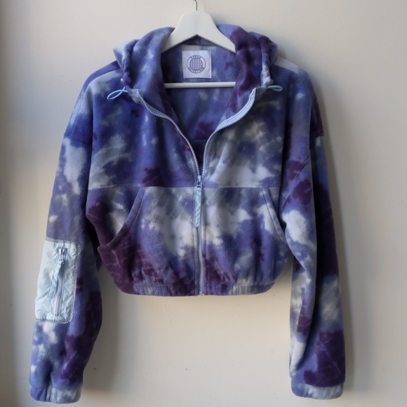 Urban Outfitters Jackets & Blazers - Urban Outfitters Zip Font Fleece Crop Jacket M